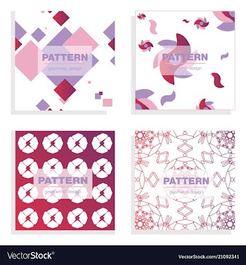 Patterns boho backgrounds square and round design vector image