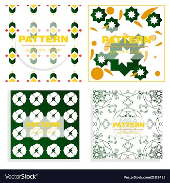 Patterns boho backgrounds square and round design vector image