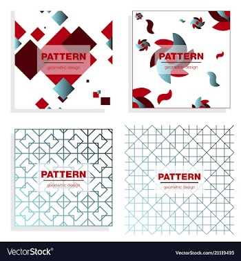 Patterns boho backgrounds square and round design vector image