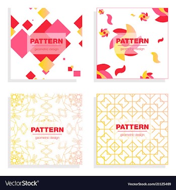 Patterns boho backgrounds square and round design vector image