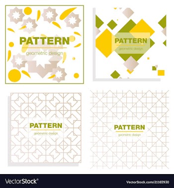 Patterns boho backgrounds square and round design vector image