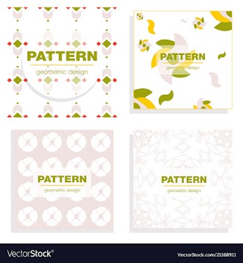 Patterns boho backgrounds square and round design vector image