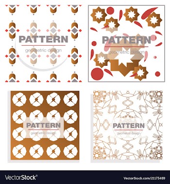 Patterns boho backgrounds square and round design vector image