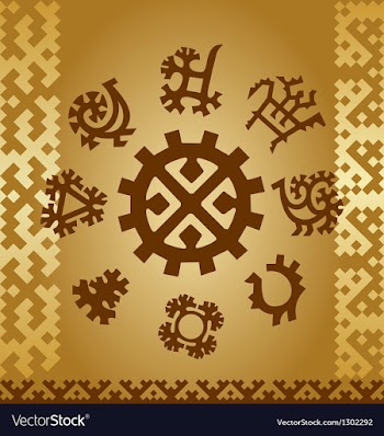  					Patterns of northern Finno Ugric tribes vector image														
