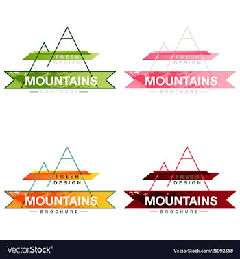 Patterns setmountains logo design template vector image