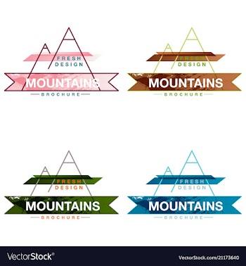 Patterns setmountains logo design template vector image