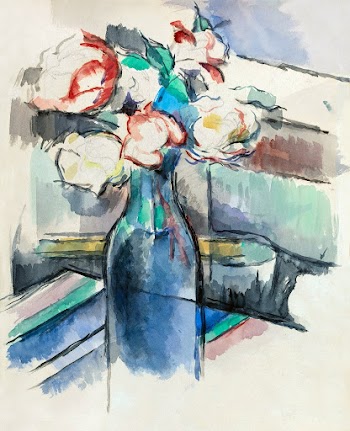 Paul C&eacute;zanne's Roses in a Bottle (1900… | Free public domain illustration