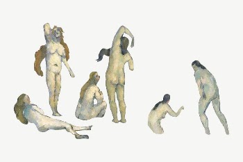  Paul Cezanne&rsquo;s Bathers clipart, | Free PSD Illustration - rawpixel