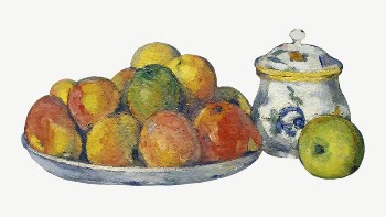Paul Cezanne&rsquo;s Dish of Apples | Free PSD Illustration - rawpixel