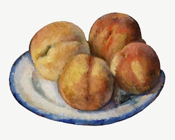Paul Cezanne&rsquo;s Four Peaches  | Free PSD Illustration - rawpixel