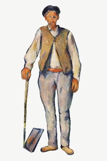 Paul Cezanne&rsquo;s Gardener clipart, post-impressionist | Free PSD Illustration - rawpixel