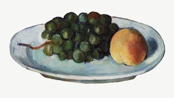 Paul Cezanne&rsquo;s Grapes and Peach | Free PSD Illustration - rawpixel