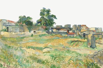 Paul Cezanne&rsquo;s Landscape near Paris | Free PSD Illustration - rawpixel