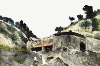 Paul Cezanne&rsquo;s Landscape with Water | Free PSD Illustration - rawpixel