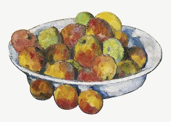 Paul Cezanne&rsquo;s Plate of Apples | Free PSD Illustration - rawpixel