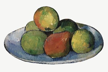 Paul Cezanne&rsquo;s Plate of Fruit | Free PSD Illustration - rawpixel