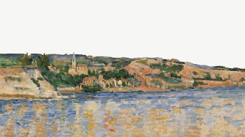  Paul Cezanne&rsquo;s Village at the Water's | Free PSD Illustration - rawpixel