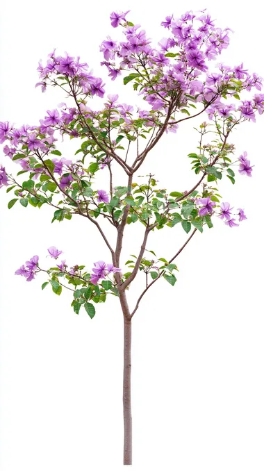 Paulownia Flower Tree on White Background Paulownia Flower Tree on White Background