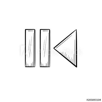 Pause and playback button hand drawn outline doodle icon