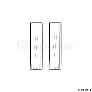 Pause button hand drawn outline doodle icon