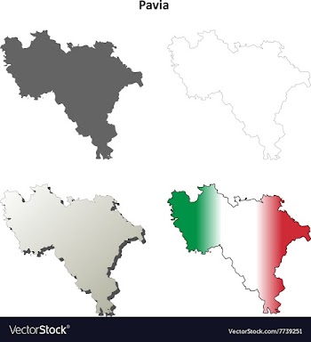 Pavia blank detailed outline map set vector image