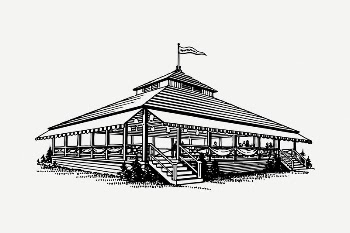 Pavilion drawing, vintage illustration psd. | Free PSD - rawpixel