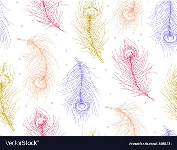  					Pavonine feather peacock peafowl bird seamless vector image														