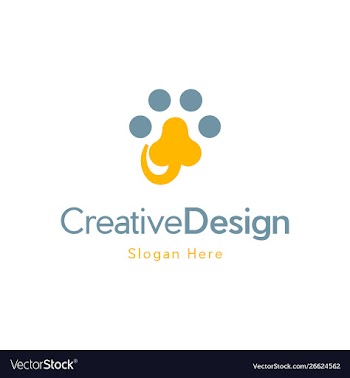 Paw pet clinic logo design vector image