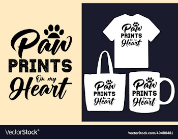 paw prints on my heart dog t shirt design quotes