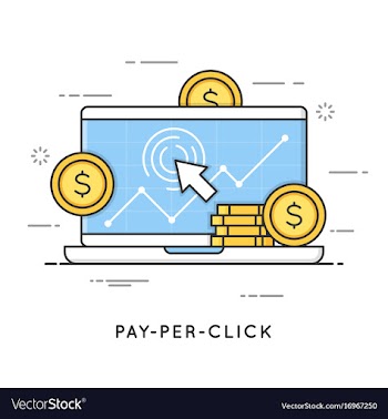  					Pay per click internet marketing flat line art vector image														