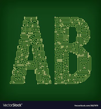  					PCB letter and digits vector image														