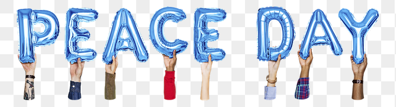 Peace day word png, hands | Free PNG - rawpixel