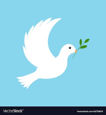 peace dove symbol in flat style