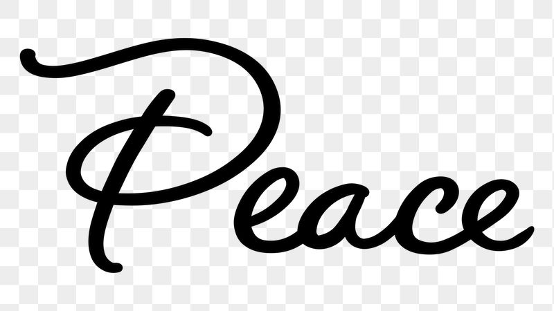 Peace png word, minimal black | Free PNG - rawpixel