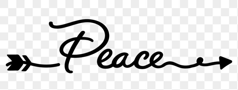 Peace png word, minimal black | Free PNG - rawpixel