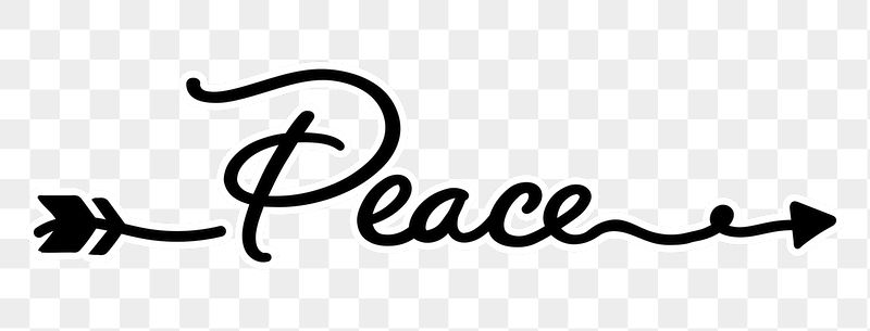 Peace png word, minimal black | Free PNG - rawpixel
