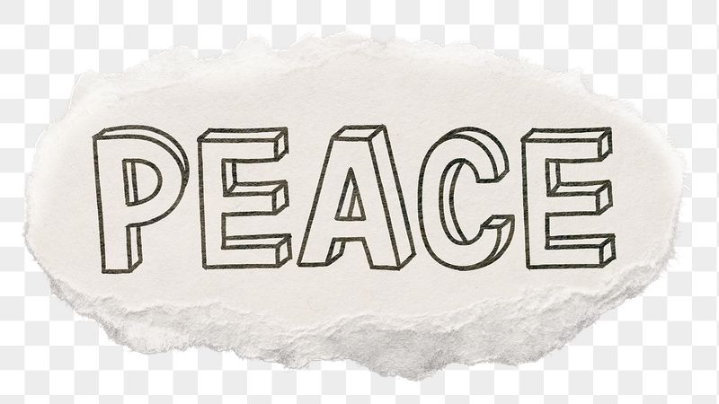 Peace png word sticker, ripped | Free PNG - rawpixel