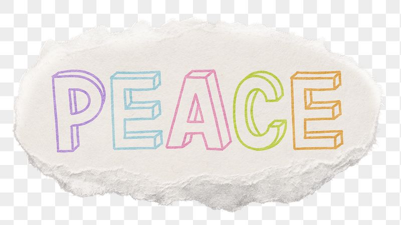 Peace png word sticker, ripped | Free PNG - rawpixel