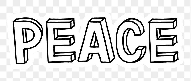 Peace png word sticker typography, | Free PNG - rawpixel