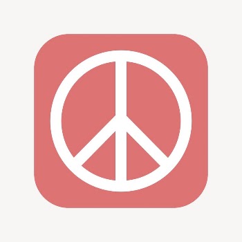 Peace symbol icon, flat square | Free Icons - rawpixel