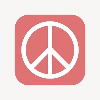 Peace symbol icon, flat square | Free Icons - rawpixel