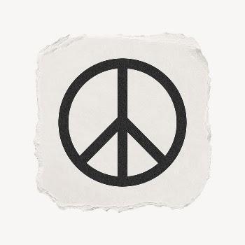 Peace symbol icon, ripped paper | Free PSD - rawpixel