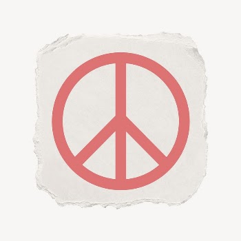 Peace symbol icon, ripped paper | Free PSD - rawpixel