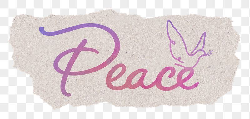 Peace word png, aesthetic pink | Free PNG - rawpixel