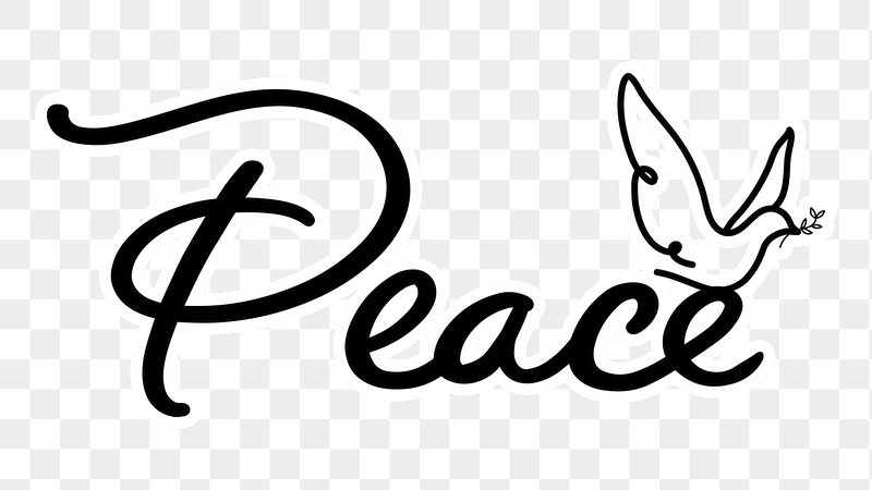 Peace word png, minimal black | Free PNG - rawpixel