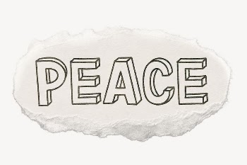 Peace word sticker, ripped paper | Free PSD - rawpixel