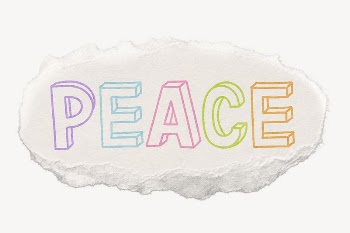 Peace word sticker, ripped paper | Free PSD - rawpixel