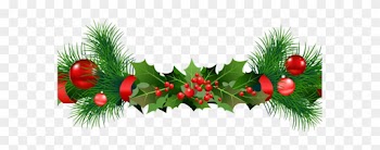 Peaceful Design Ideas Green Christmas Garland Garlands - Christmas Garland Border Transparent