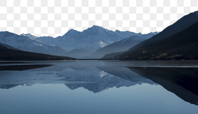 Peaceful mountain png lake border, | Free PNG - rawpixel