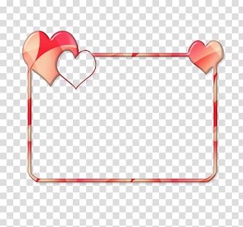 Peach and red frame , Right border of heart Rectangle, Heart decoration rectangle frame transparent background PNG clipart